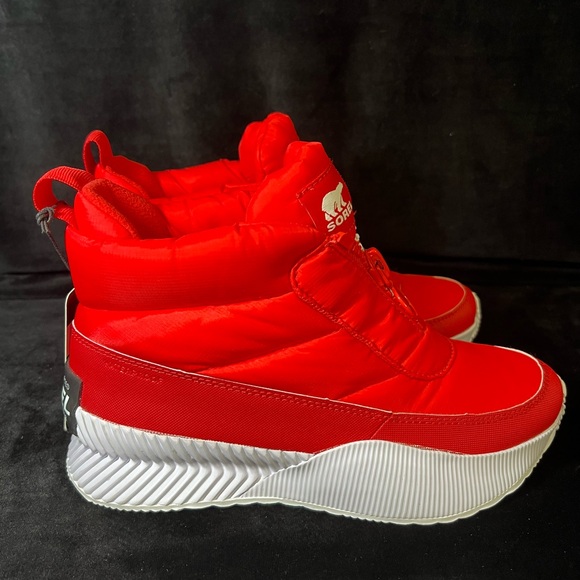 Sorel Waterproof Rain Snow Red Puffer Boots Out N About III Zip Up Winter Shoe - Picture 7 of 7